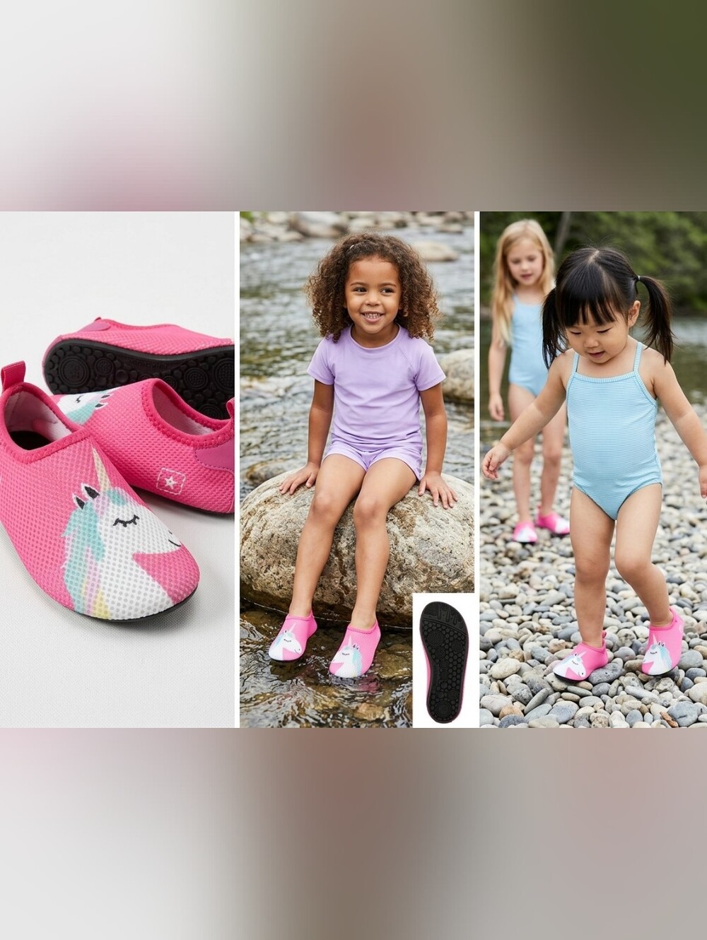 🍎 Nwt Unicorn Water Shoes Watersport Beach Flats Kids